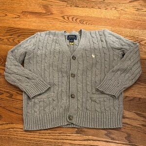 Polo by Ralph Lauren Gray Cable Knit Cardigan size 7